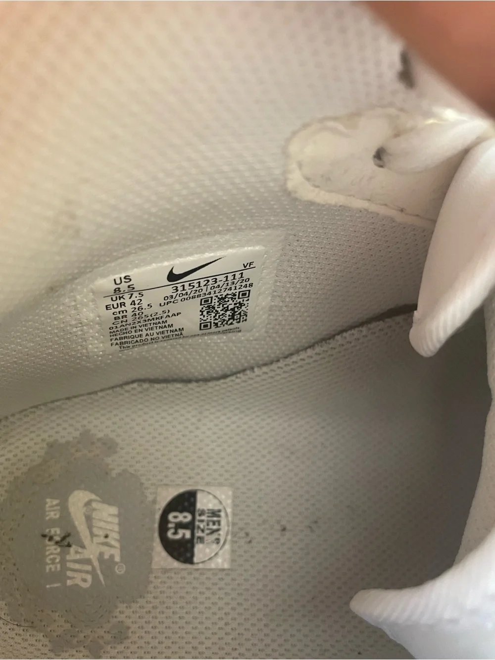 Nike Air Force 1 All-White High-Top Strap Sneakers